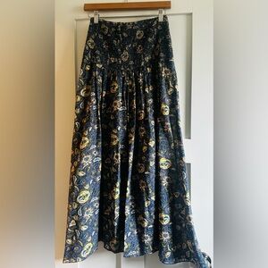 Chufy blue floral marked waist maxi skirt. Size extra small.